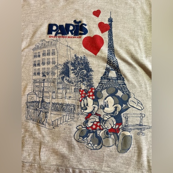 Disney Parks Epcot Paris Long Sleeve, Size XL Mikey, Minnie gray T-shirt  cotton - Picture 14 of 16
